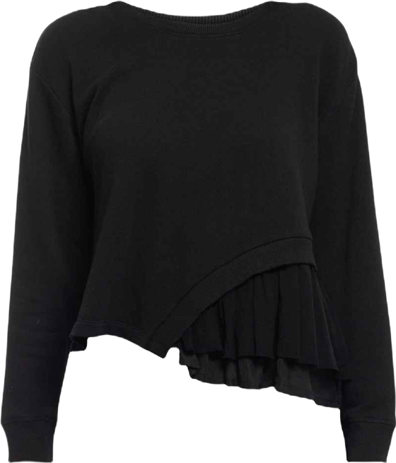 Women's Round Neck Mix Media Sweatshirt