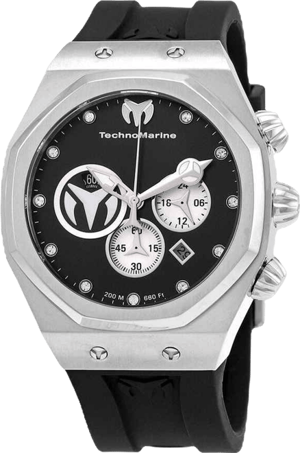 Men's Tm-520000 Reef Sun Quartz Chronograph Black, Silver Dial Watch