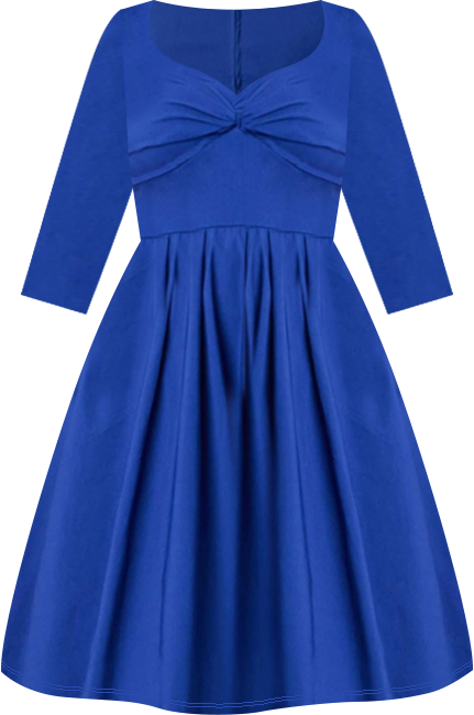 Plus Size 1950s Front Twist Swing Dress