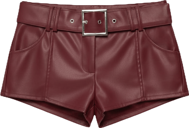 Womens Alba Faux Leather Shorts