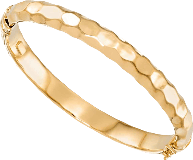 Hammered Textured Figure Bracelet in 14K Yellow Gold Over Sterling Silver