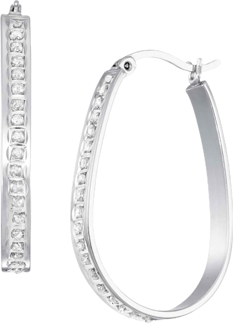 Diamond Hoop Earrings (0.01 ct. t.w.) in Sterling Silver