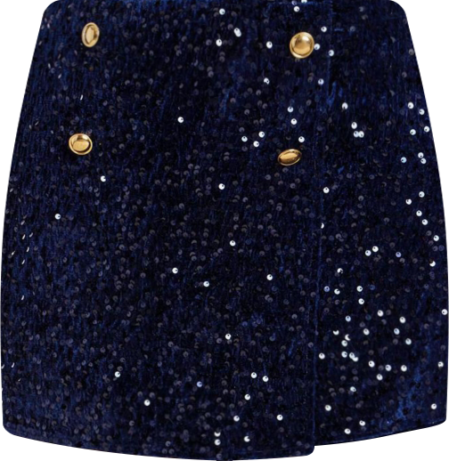 Women's Sequin Velvet Skort