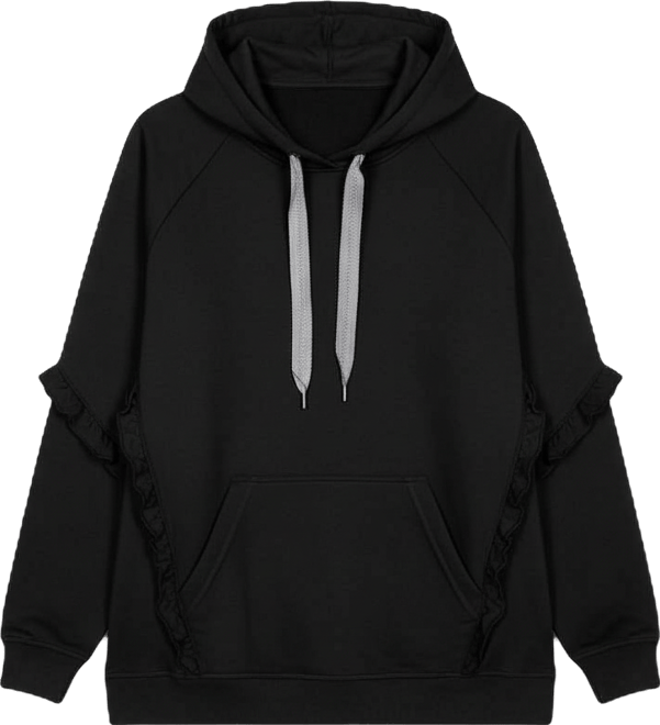 Women's Frill Plain Hoodie