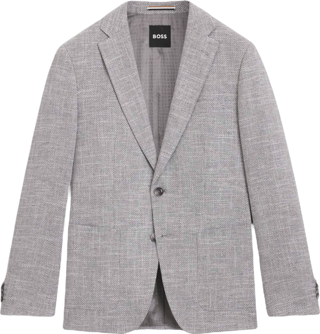 Boss by  Men's Patterned Stretch-Cotton Blend Regular-Fit Blazer