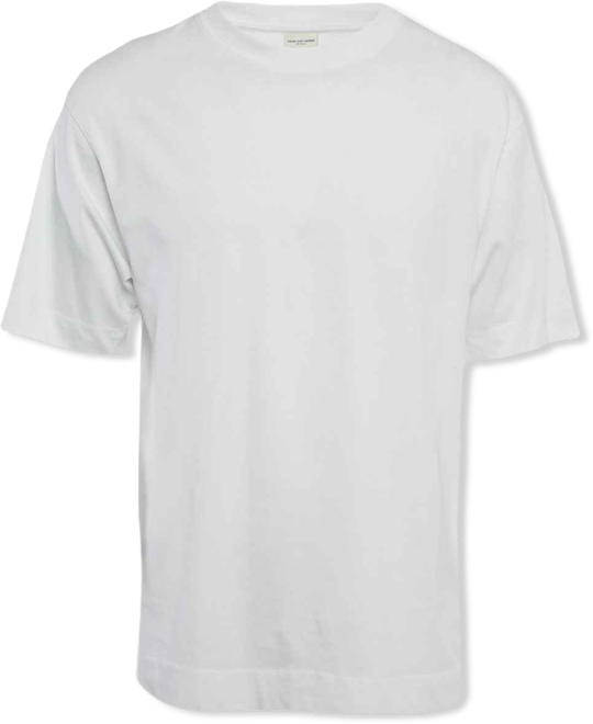 Men's White Cotton Crew Neck Oversized T-Shirt