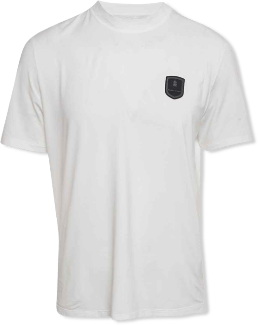 Men's White Jersey Applique Detail T-Shirt