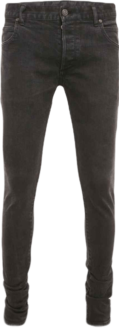 Men's Black Washed Denim Slim Fit Jeans