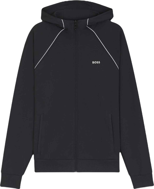 Boss by  Men's Cotton-Blend Zip-Up Piping Detail Hoodie