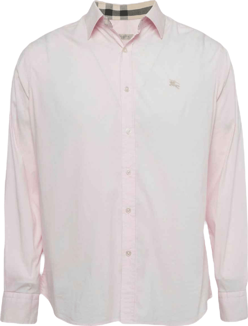 Men's Brit Pink Logo Embroidered Cotton Shirt