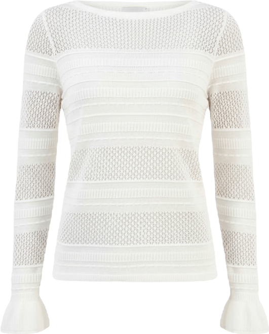 Petite Ruffle Pointelle Sweater, Macy's Exclusive