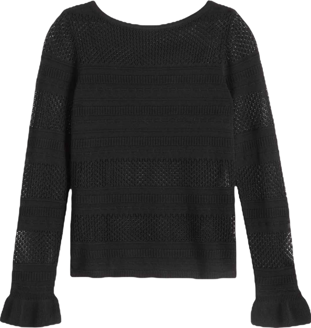 Petite Ruffle Pointelle Sweater, Macy's Exclusive