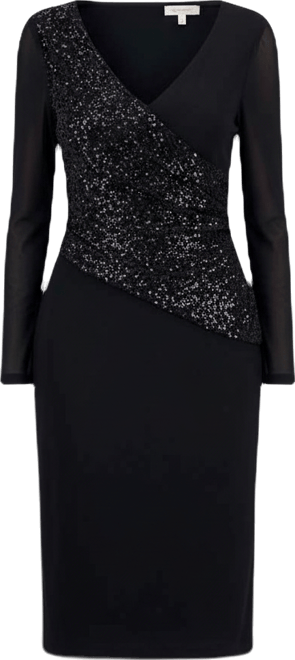 Women's Sequin-Panel Jersey Sheath Dress