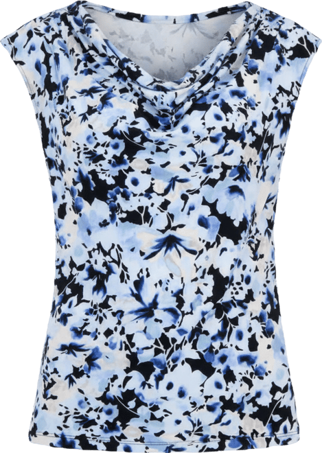 Women's Cowl-Neck Floral-Print Top