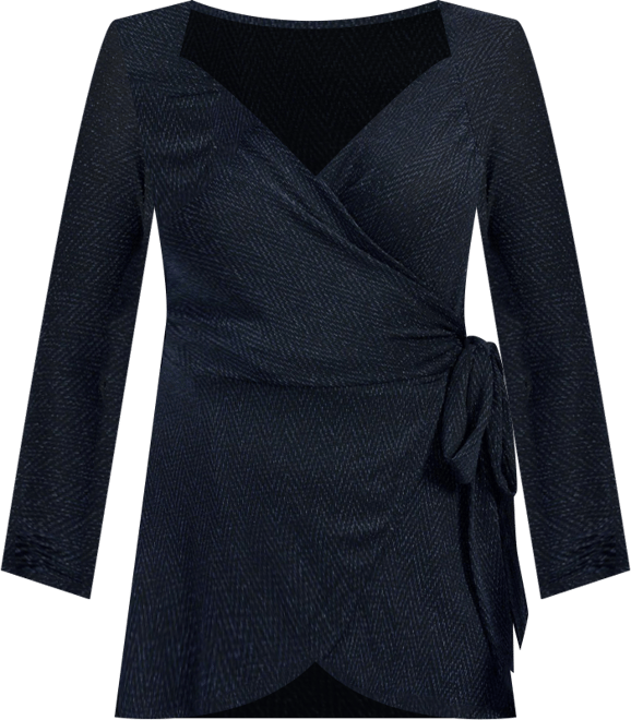 Women's Glamour Sparkle Wrap Top