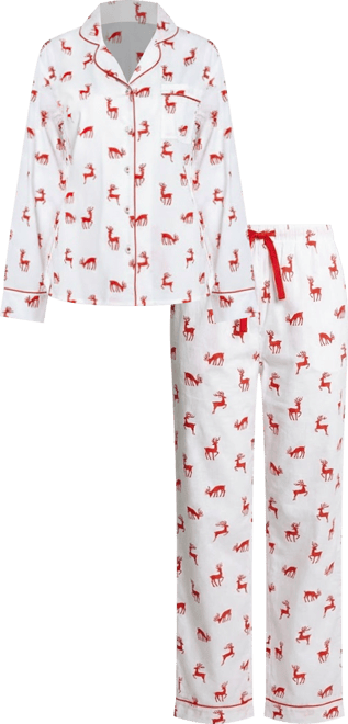 Women's Organic Cotton Poplin Button Down Long Sleeve Pajama Set