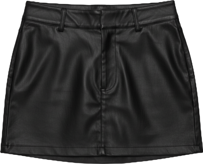 Womens Danielle Faux Leather Mini Skort