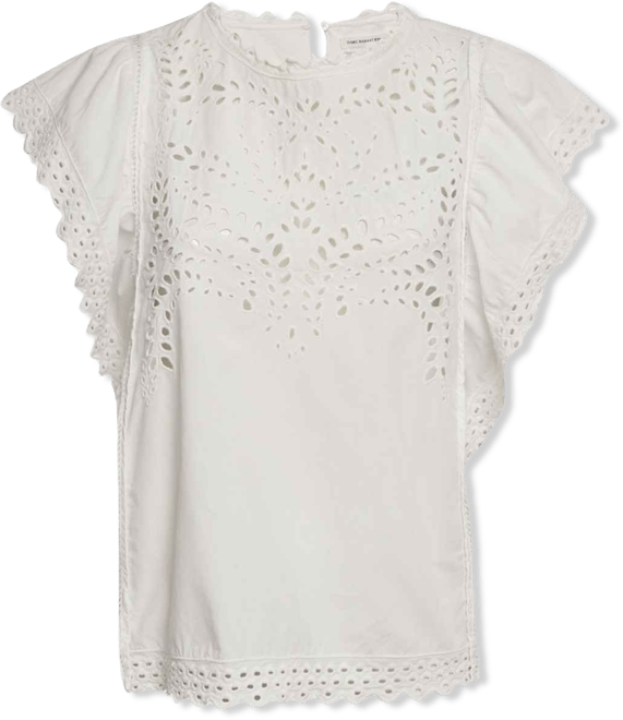 Women's eacutetoile White Broderie Anglaise Cotton Ruffled Blouse