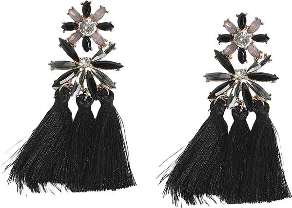 Crystal Tassel Drop Earrings