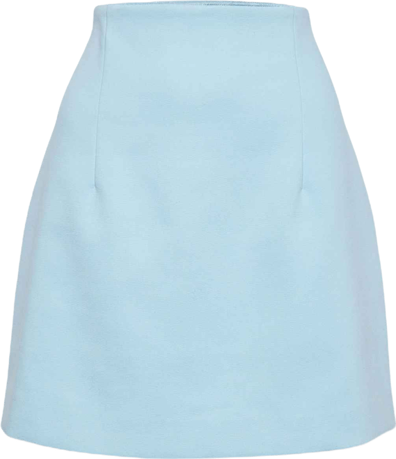 Women's Blue Crepe Mini Skirt