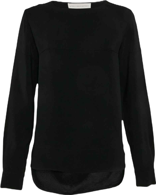 Women's Black Crepe High-Low Blouse