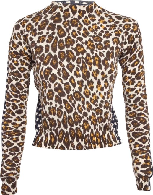 Women's Multicolor Printed High Neck Knit Top