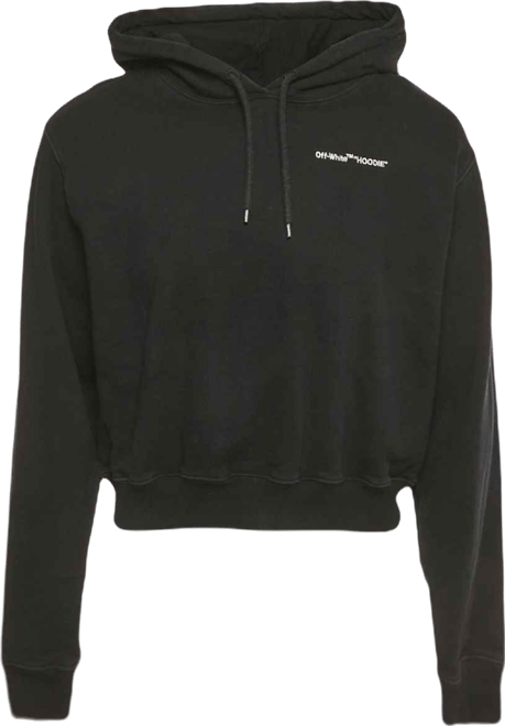 Women's White Logo Embroidered Cotton Hoodie