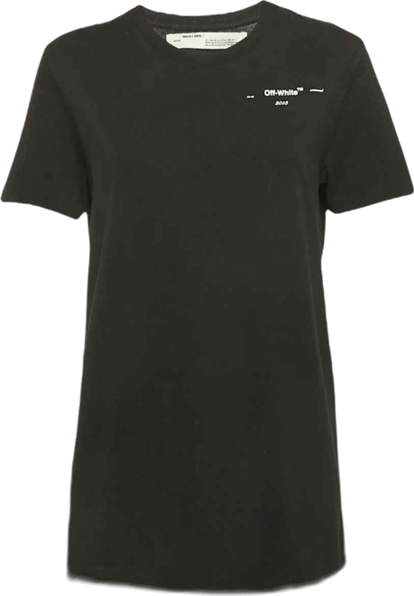 Women's Black Leaf Embossed Jersey Crewneck T-Shirt