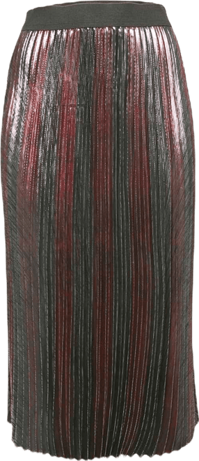 Women's Metallic Lurex Pliss&eacute Midi Joyce Skirt