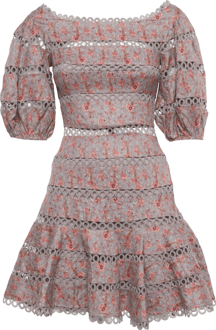 Women's Mauve Floral Print Linen Juniper Mini Dress