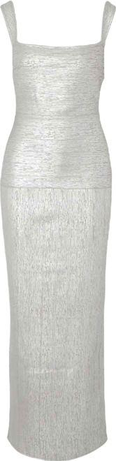 Women's Metallic Strappy Knit Maxi Dress