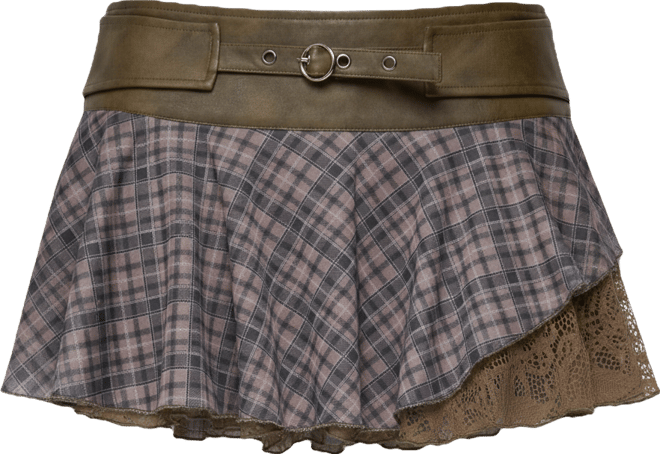 Women's Varley Plaid & Lace Layered Mini Skort