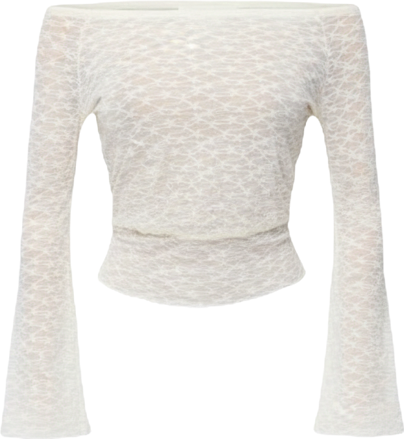 Women's Alef Sheer Lace Off Shoulder Top
