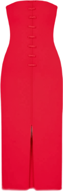 Women's Bow Accent Tube Top Midi Dress