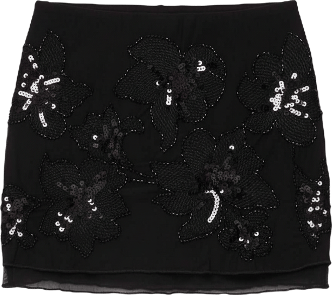 Women's Steffie Beaded Mesh Mini Skirt