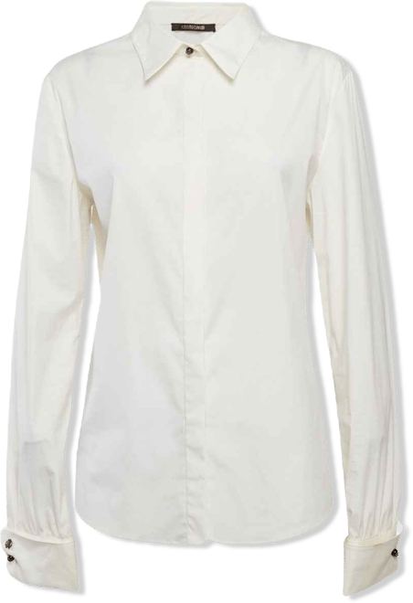 Women's Cream Cotton Long Sleeve Shirt