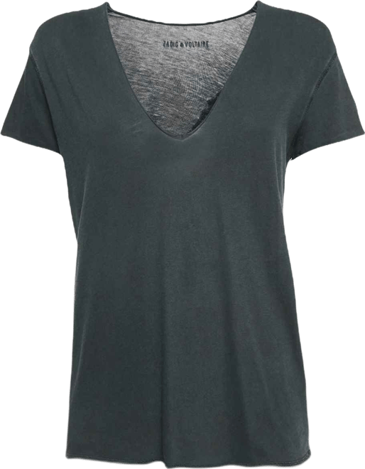 Women's Cotton Knit V-Neck Story Fishnet Top