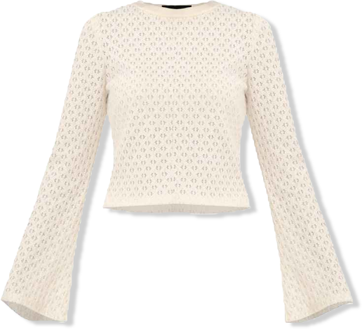 Women's Textured Knit Top with Flared Sleeves