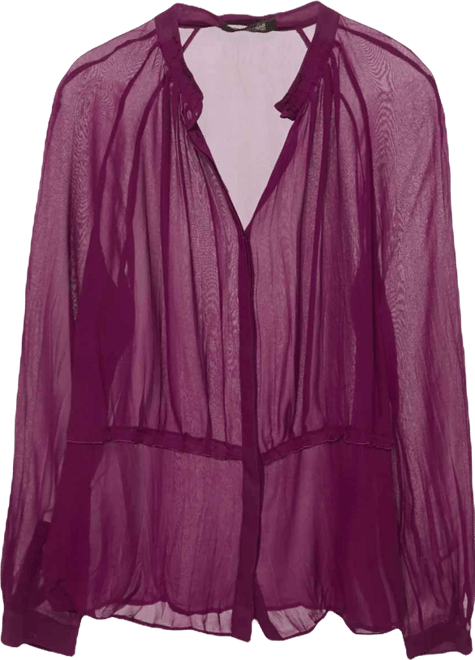 Women's Crinkled Silk Slim Fit Shirt