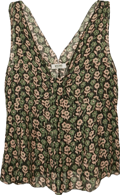 Women's Cheap And Chic Floral Printed Silk Sleeveless Top