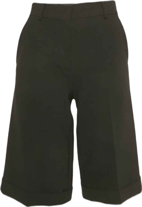 Women's Couture Black Crepe Bermuda Shorts