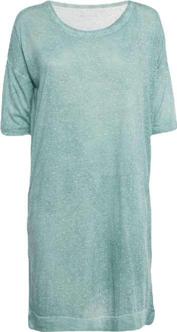 Women's Mint Green Printed Overdye Mini Dress