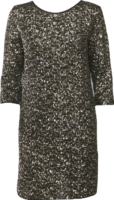 Women's Black/metallic Sequin Deluxe Rousse Mini Dress