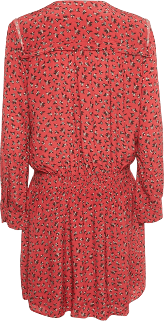 Women's Red Floral Print Crepe Remus Liberty Mini Dress