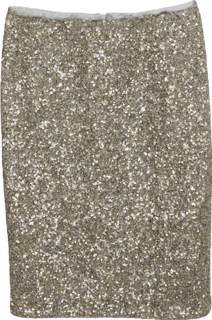 Women's Metallic/silver Sequin Mini Skirt