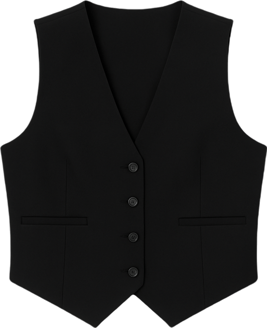 Women's Tailored Sleeveless Vest with Button Closure