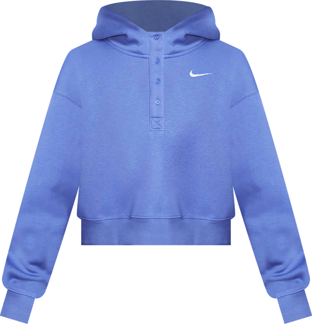 Nike Sportswear Phoenix Fleece Sudadera con gorro oversized cropped Henley para mujer