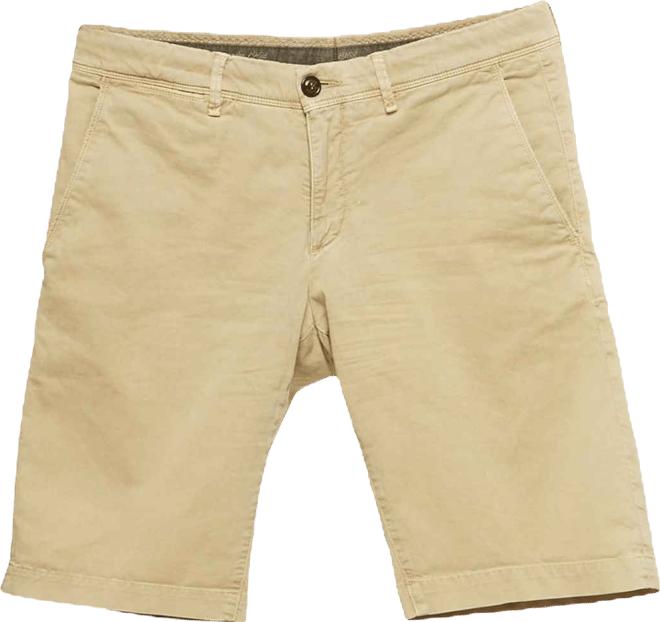 Men's Beige Cotton Gabardine Bermuda Shorts