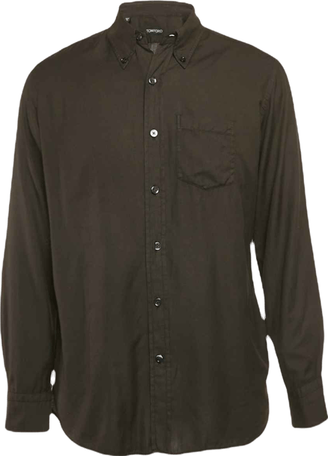Men's Black Cotton Long Sleeve Shirt