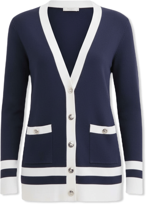 Nautica Women's Long V-Neck Cardigan Sweater